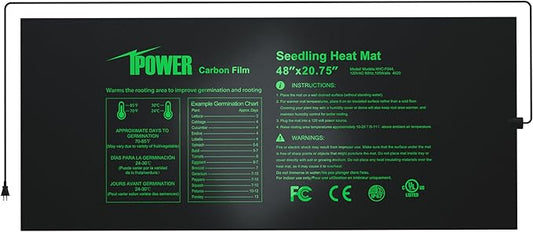 iPower 48" x 20.75" Seedling Heat Mat, Waterproof Durable UL&MET Certified Heating Pad for Indoor Gardening, Hydroponic Plant Germination