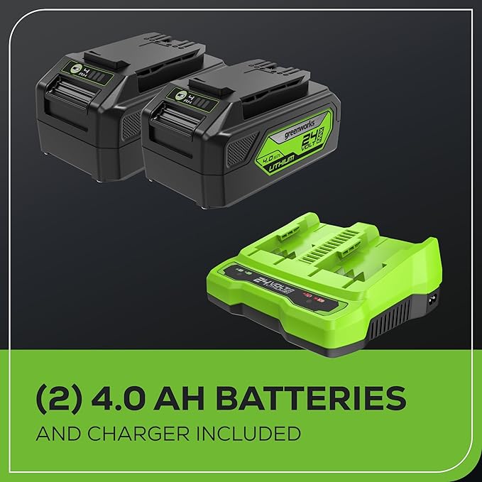 Greenworks 48V (2 x 24V) 20" Brushless Cordless (Push) Lawn Mower (LED Headlight), (2) 4.0Ah Batteries and Dual Port Rapid Charger Included (125+ Compatible Tools)