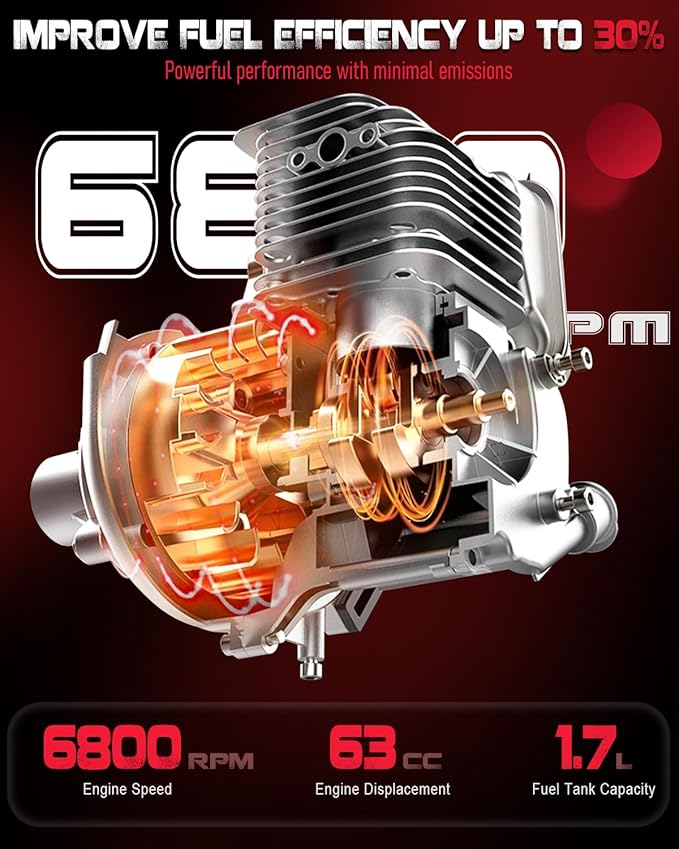 63CC Gas Backpack Leaf Blower – 665 CFM, 205 MPH, Commercial-Grade Gas Blower for Landscaping, Snow Removal, and Heavy-Duty Yard Work – Lightweight, Quiet for Residential Areas (686 RPO)