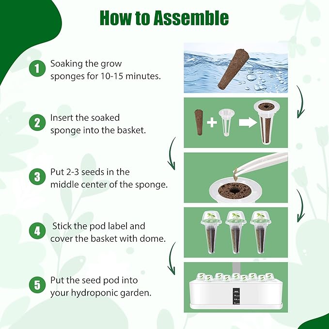 Jalapeno Pepper Seed Pods Kit, 12 Pods Grow Anything Kit for Indoor Hydroponics Growing System, Hydroponics Supplies with 12 Grow Sponges, 12 Plant Baskets, 12 Pod Domes and Labels