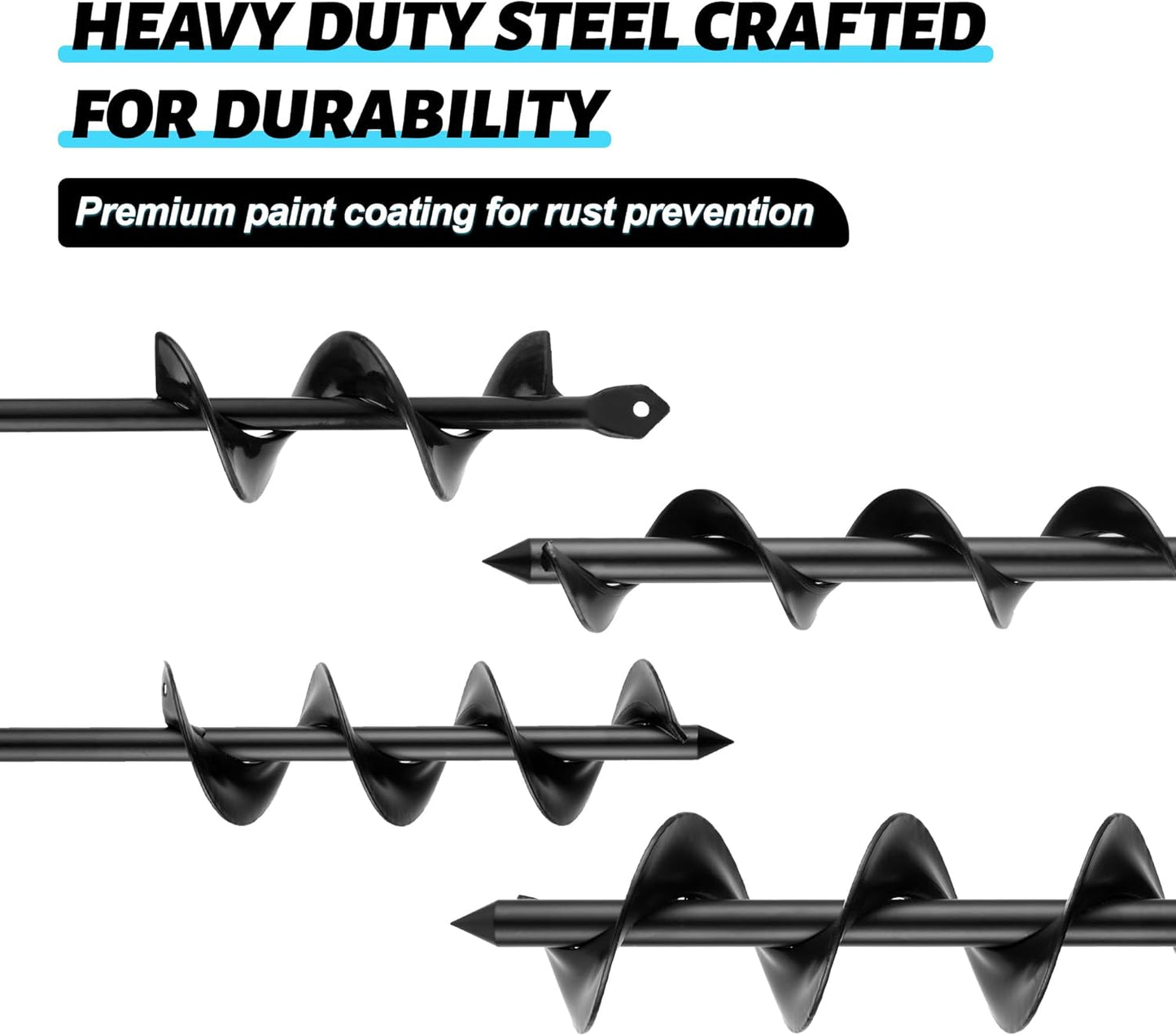 ERYTLLY Bulb Planter, Auger Spiral, Garden Planter Tool 4 Sets,Rapid Umbrella Hole Digger for Planting Bulb Seedlings Bedding Tulips, and Digging Weeds Roots