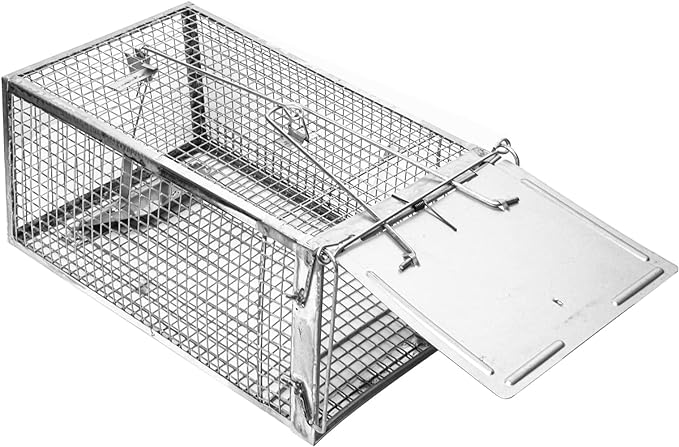 SZHLUX Rat Trap,Mouse Traps Work for Indoor and Outdoor,Small Rodent Animal-Mice Voles Hamsters Cage,Catch and Release(Medium), Silver (SZ-SL3616D)