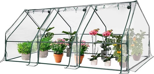 VIVOSUN Portable Mini Greenhouse 94.5x36x36-Inch Tunnels, PVC Cover with Roll-up Zipper Door, for Indoor Outdoor or Garden Plant Growing