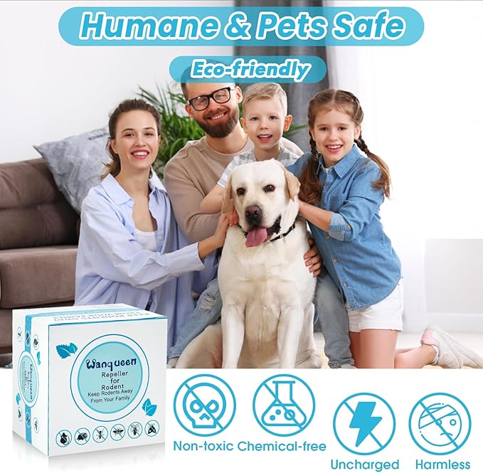 8 Pack Rodent Repellent Pouches with Peppermint Oil, Mouse Deterrent, Mice Repellent Indoor& Outdoor, Best Mouse Repellent, Natural Rat Repellents for House - Safe for Pets and Kids