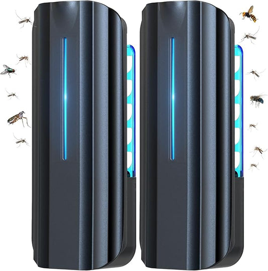Fly Trap Indoor, 2 Devices with 20 Refills Fruit Fly Traps for Indoors, Flying Insect Trap Plug in Mosquito Bug Zapper Indoor for Home, Moths Catcher Gnats Traps for House with 9w Blue & UV Light