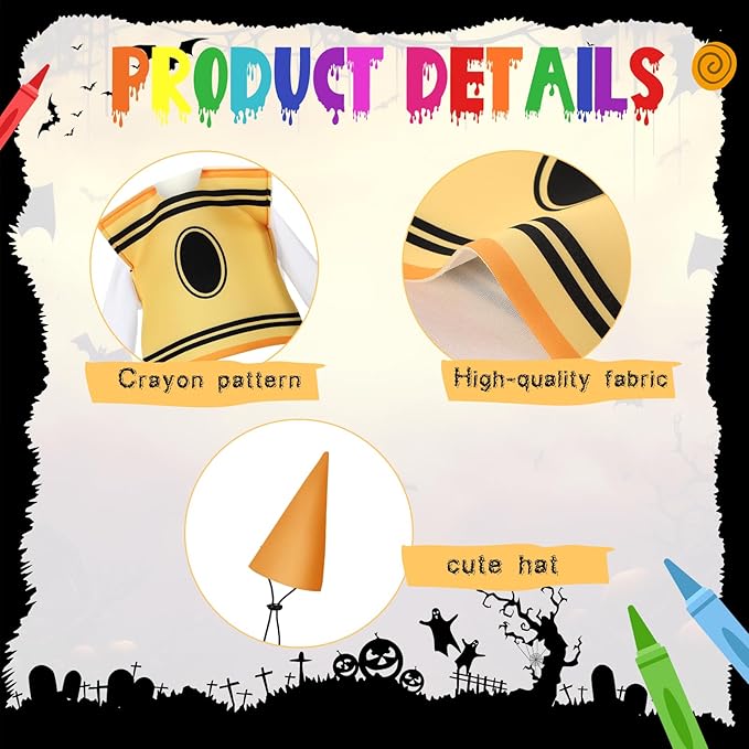 Geyoga Halloween Porch Goose Outfit 23" Classroom Goose Clothes Fall Lawn School Garden Patio Yard Outdoor Decorations(Yellow,Crayon)