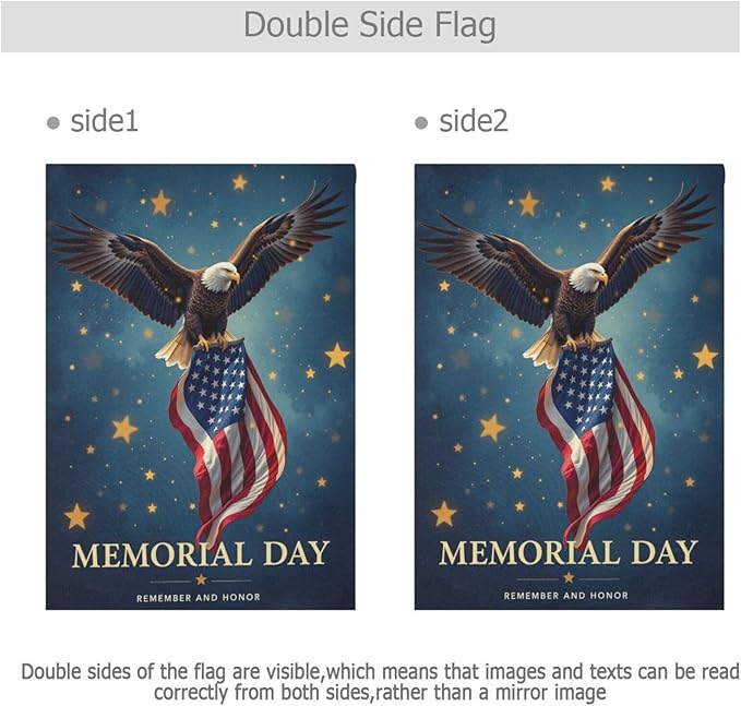 Kcldeci North American Bald Eagle with American Flag Welcome Garden Flag 12x18 Inch Patriotic America Usa Yard Flags Large Vertical Double Sided House Flag Seasonal Outside Decor for Yard Farmhouse