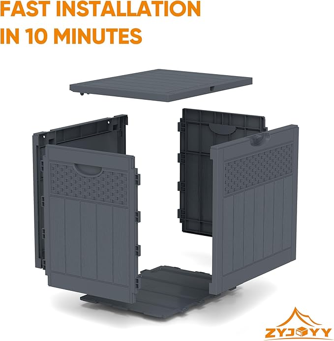 33 Gallon Resin Deck Box, Weatherproof Outdoor Storage Box for Patio, Garden, Pool, and Yard, Lockable Waterproof Bin for Tools, Cushions, and Accessories, Grey