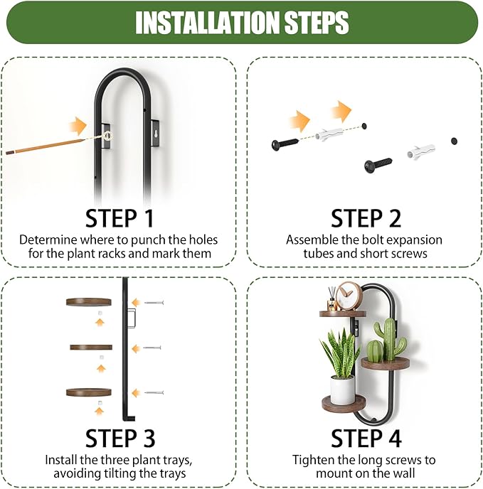 Wall Mounted Plant Stands Indoor Oval Plant Stand - 3 Tier Window Plant Shelf for Multiple Plants Space-Saving Corner Hanging Wall Stand for Small Spaces Planter Lover to Home Decor