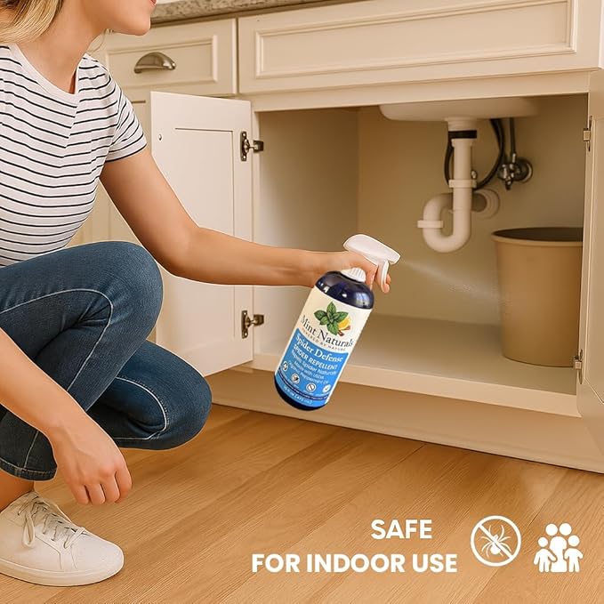 Spider Defense – Natural Spider Repellent Indoor & Outdoor, Peppermint Oil Spray for Home, Cabins, Garages, RVs & Commercial Use – Eco-Friendly Pest Control, 16oz Made in USA