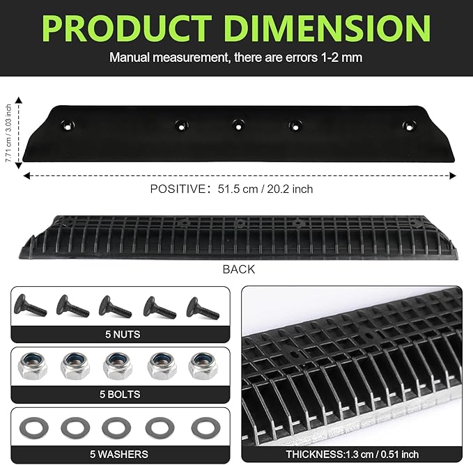 Snow Blower Scraper Bar ASS2100 Replacement for EGO 21-Inch Snow Blower Replacement Parts, Snow Blower Attachment Compatible with EGO SNT2100/SNT2112/SNT2110/SNT2103 21" Snow Blowers