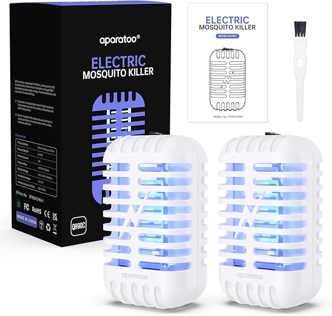 Bug Zapper Indoor Plug in, Fly Zapper Electronic 2 Pack Bug Zapper, Powerful Mosquito Zapper Insect Trap for Camping, Patio, Home, Kitchen