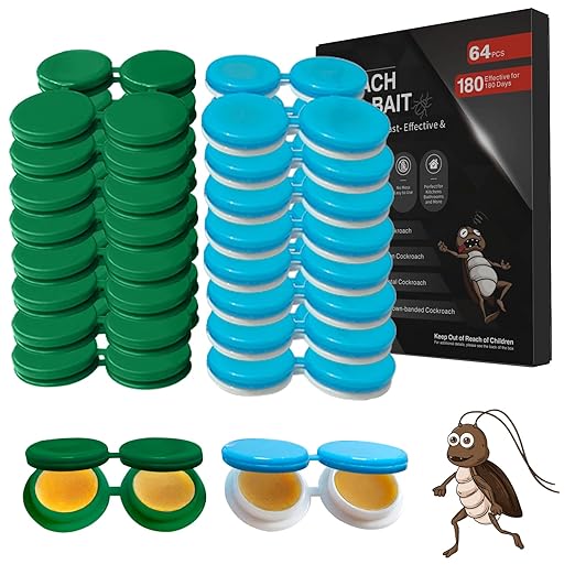 64 Pack Cockroach Gel Bait, Highly Effective Roach Gel Bait Indoor Infestation Solution, Fast Acting Cockroach Killer Indoor Home Kitchen Use, Easy to Apply & No Mess Roach Bait, Long-Lasting