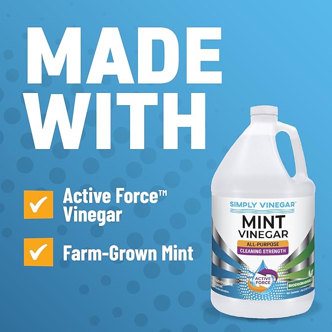 Mint Vinegar – with Refreshing Mint Scent for Cleaning, Home, Laundry, 128 oz