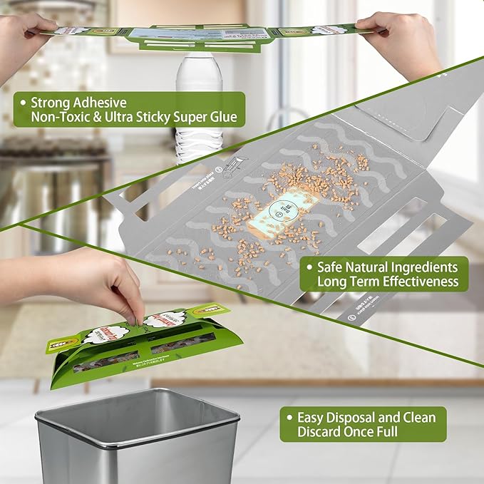 Upgrade 18 Pack Roach Traps Indoor, Sticky Traps for Cockroaches Indoor Home, Sticky Glue Cockroach Traps, Roach Killer Cockroach Trap for Cricket Ants Spiders