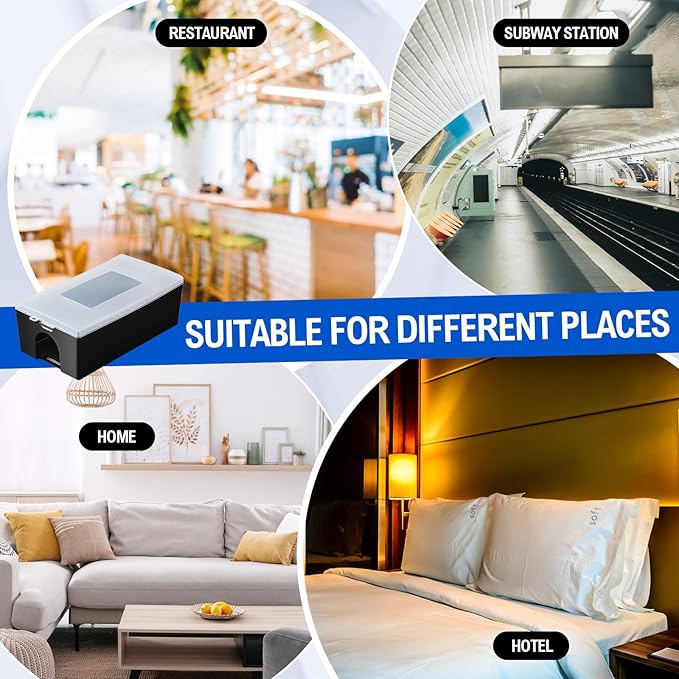 Qualirey 4pcs Mouse Glue Traps with 2pcs Protect Mouse Station, Non-Toxic, Keeps Pets & Children Safe, Glue Board Adhesive Plastic Tray for Snakes, Mice & Spiders, Pest Control for House & Garage