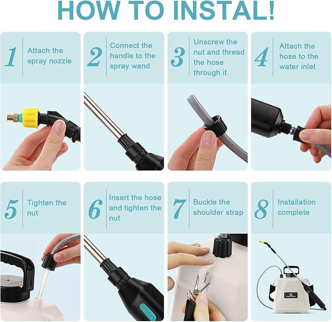 Battery Powered Sprayer 2 Gallon, 2025 Upgraded Electric Garden Sprayer with 3 Nozzles & 4 Spray Modes,Rechargeable Handle, Retractable Wand and Adjustable Shoulder Strap for Weed Killer, Lawn, Yard