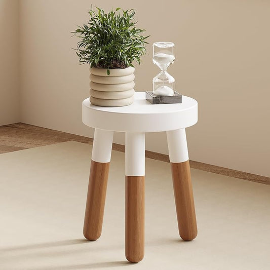9" Rubber Wood Plant Stool, Wood Accent Stool, Reverse Dipped (12" Tall)