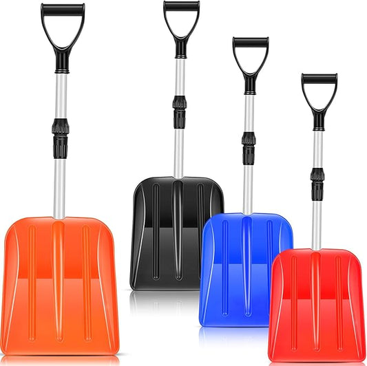 Lasnten 4 Pcs Kid's Snow Shovel Plastic Digging Lightweight Portable Beach Shovels for Kids Boys Girls Home Yard Garden Outdoor Activities Snow Removal(Colorful)