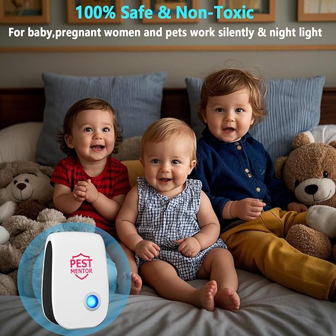 Pest Control Repeller 10 Packs Ultrasonic Mouse Rodent Rat Spider Roach Repellent Indoor Ultrasonic Pest Insect Bug Repeller, Pest Control Device for Home Mice Repellent Indoor, Insect Repellent