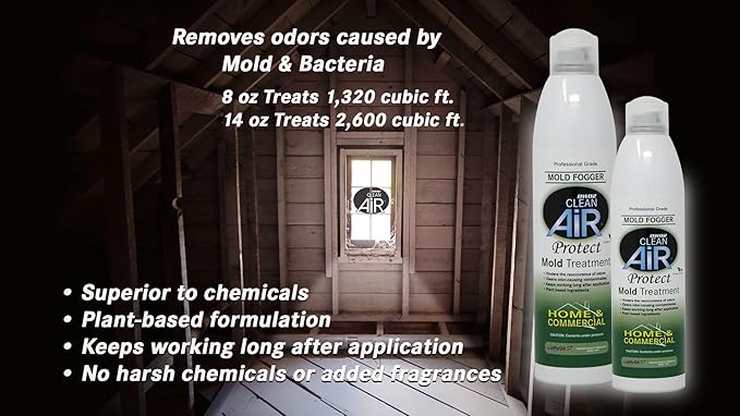 Protect™ Home & Commercial Mold-Treatment Plant-Based Mold-Odor Remover Fogger Treatment - eco-friendly solution for a safer and healthier living and working space. (14 oz)