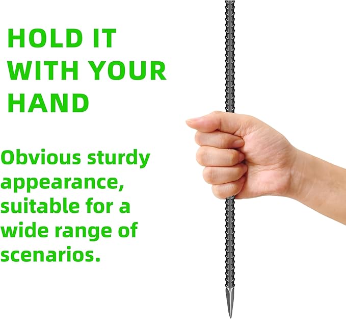 20 Pieces 16-Inch Garden Ground Stakes Galvanized Steel Rebar Stake Heavy Duty Anchors for Tents, Position Kits,Fences, and Trampolines