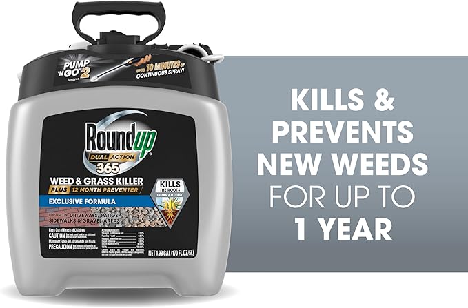 Roundup Dual Action 365 Weed & Grass Killer Plus 12 Month Preventer with Pump 'N Go 2 Sprayer, 1.33 gal.