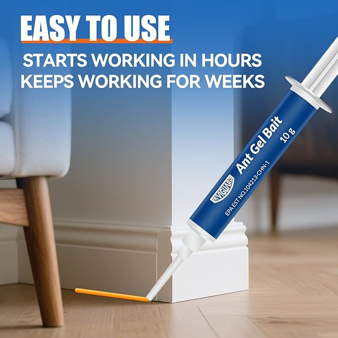 Ant Gel Bait, 3Tubes x 10-Grams, Indoor and Outdoor Use, Killer Gel for Control of Most Major Ant Species, Ready-to-Use Ant Traps for Home & Outdoor