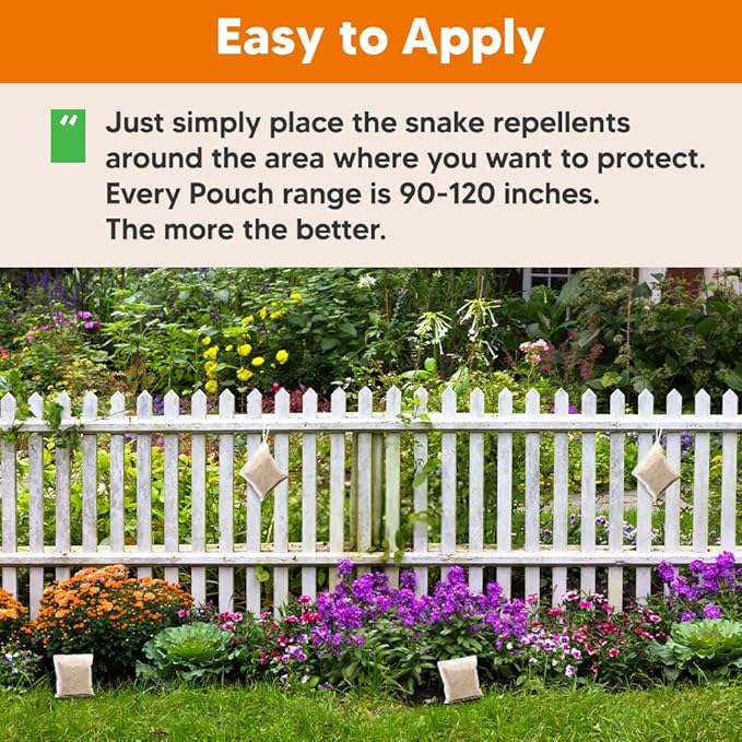 Snake Repellent for Yard Powerful, Snakes Away Repellent for Outdoors, Snake Deterrent Pet Safe Indoor, Yard Snake Out Repellant, Keep Snake Out of Home, Garden, Garage, Camping - 12 Pouches