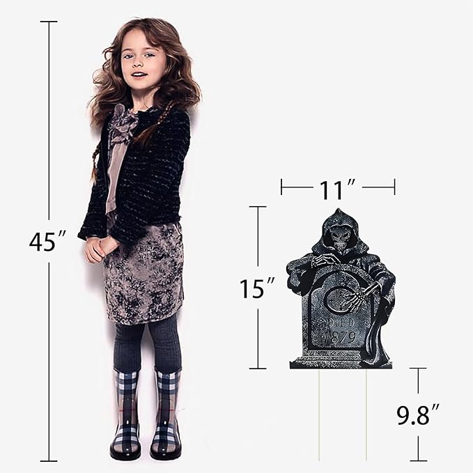 GameXcel 10PCS Halloween Tombstone Decorations Gravestone Decor for Graveyard Headstone Yard Signs Outdoor Lawn Yard Garden Decorations Halloween Yard Stakes
