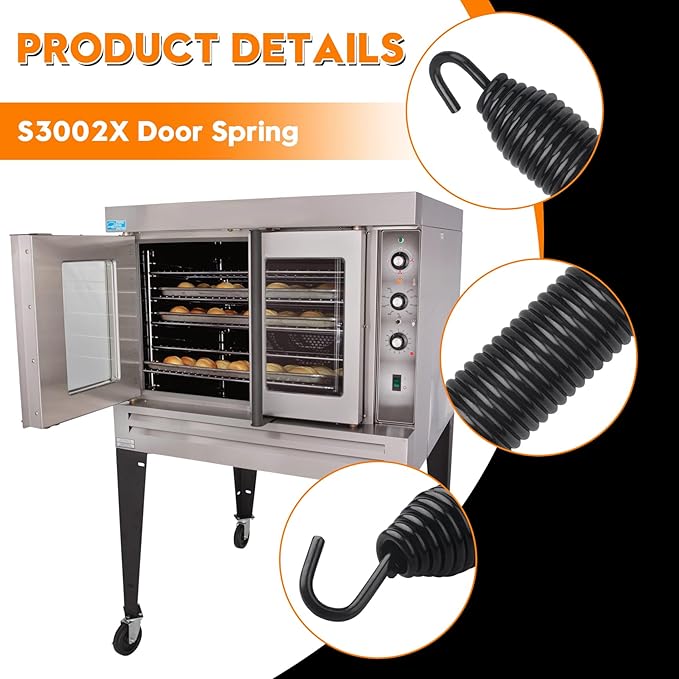 S3002X 11-1/2 Inch Oven Door Spring Compatible with BAKER PRIDE Gas-fired Transportable Ovens, Top Door Spring for Pizza Oven, Replacement Part for Stove Top Oven, Replaces Part Number S3002A