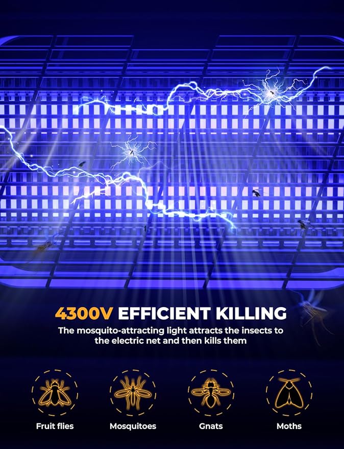 YISSVIC 20W Indoor Bug Zapper Electric Fruit Fly Traps for Indoors Mosquito Zapper Electric Fly Zapper Moth Gnat Insect Killer for Home Office Garage Kitchen Dining Living Room (White)