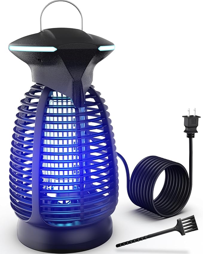 Bug Zapper Outdoor for Mosquito Flies - Waterproof Insect Killer Trap Lamp Electric 4200V Powerful Bug Zappers Indoor with LED Light for Patio Porch Garage Backyard & Home