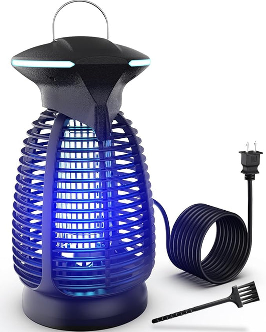 Bug Zapper Outdoor for Mosquito Flies - Waterproof Insect Killer Trap Lamp Electric 4200V Powerful Bug Zappers Indoor with LED Light for Patio Porch Garage Backyard & Home