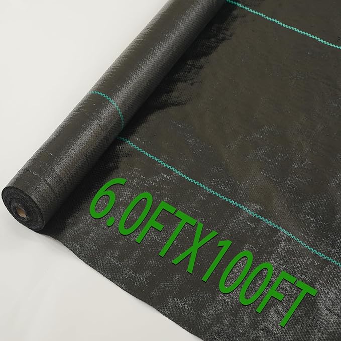 6ft×100ft Garden Weed Barrier Fabric Heavy Duty Landscape Fabric with Superior Permeability Easy Set up Weed Control Ground Cloth