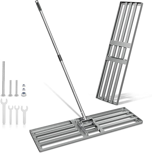 Lawn Leveling Rake with 36"x10" Ground Plate Heavy Duty, Oversized Yard Leveling Rake Tool for Soil - Adjustable Effort Saving Handle, Metal Landscape Lawn Leveler for Garden, Topdressing & Seeding