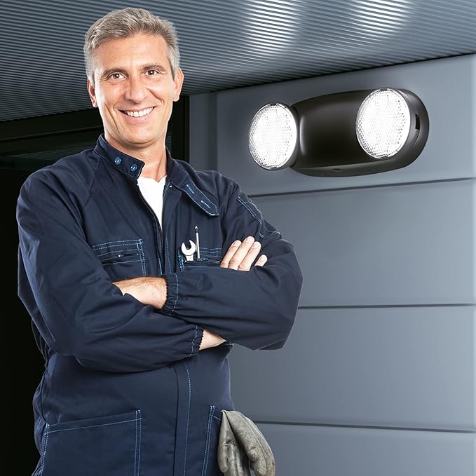 4 Pack Black Led Exit Sign with Emergency Lights &Battery Backup-Indoor Emergency Exit Lighting/Commercial Emergency Light Fixtures.