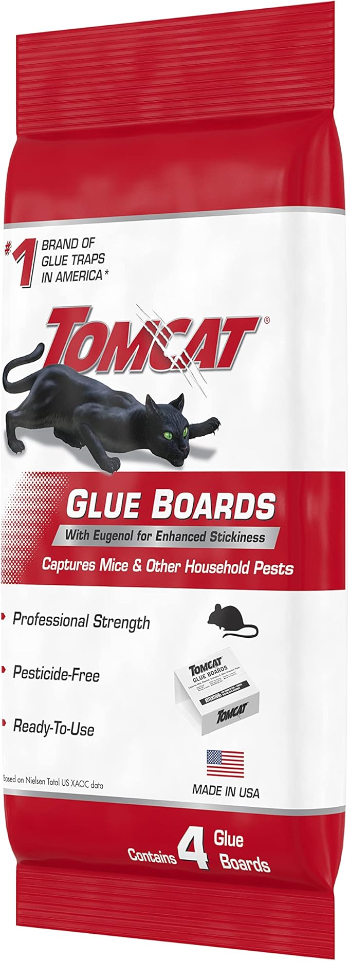 Tomcat Glue Boards with Eugenol for Enhanced Stickiness, 4 Per Box, 2-Pack