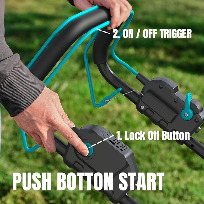 2x20V 17.9 inch Self-Propelled Lawn Mower Cordless, Brushless Push Lawn Mower with 6-Position Cutting Height Adjustment, 2x4.0Ah Battery & Dual Charger Included