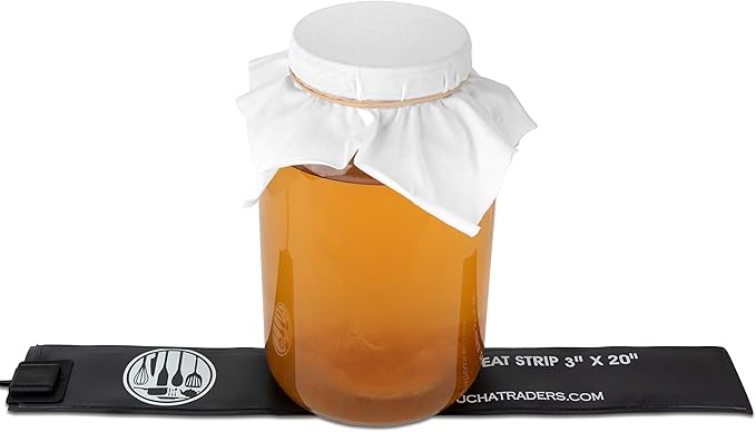 kitchentoolz Waterproof Seedling Heat Mat Hydroponic Warm Heating Pad 3" x 20" with Adhesive Thermometer for Kombucha Brewing, Beer Brewing, Fermentation, Seedlings & Plant Germination (3" x 20")