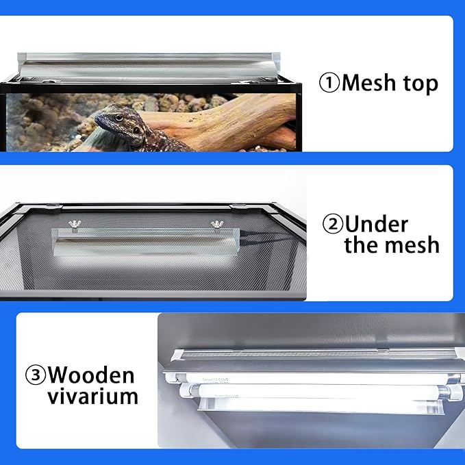 T5 Reptile Light Fixture Combo Kit 16 Watts, 12 Inches UVB Light 2x8 Watt, T5 10.0 UVB Reptile Light Fixture, Desert Reptile Light for Lizard, Bearded Dragon, Tortoise