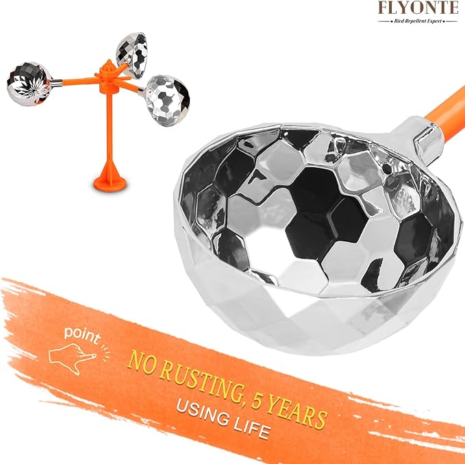 Birds Reflect Deterrent Visual Bird Scarer Deterrent Devices Outdoor Bird Control for Seagull Pigeon Harmless Device to Keep Birds Away from Your Farm Boat (Orange)