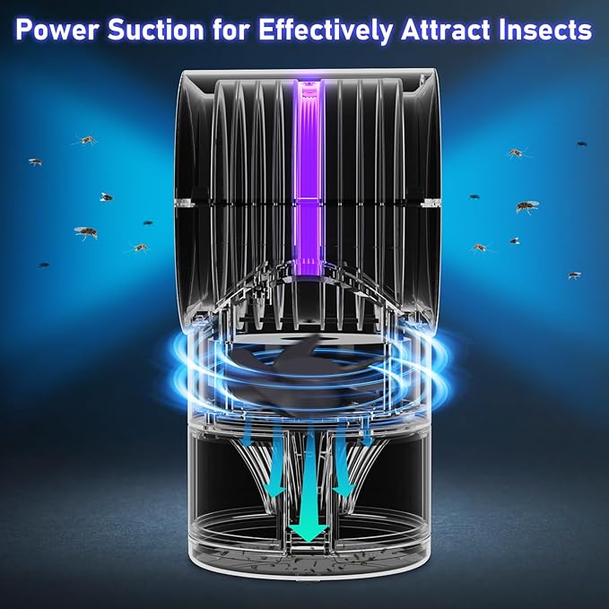 Fruit Fly Trap for Indoors, Fly Traps for Home Gnat Traps House Indoor, Indoor Insect Trap with Time Setting, 10 Sticky Glue Boards (Pink)