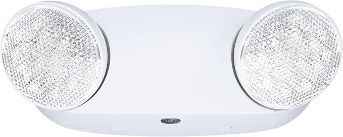 GRUENLICH LED Emergency Light, Exit Lighting Fixtures with 2 LED Bug Eye Heads and Back Up Batteries, UL 924 Qualified, 120/277 Voltage, 1-Pack