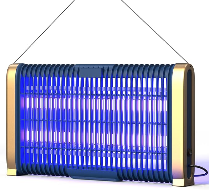 LED Bug Zapper Indoor,Electric Indoor Fly Zapper- 10 Years Lifespan Lamp-Fly,Mosquito Killer and Repellent - Lightweight, Powerful 3000V Grid, Includes Hooks String Brush and Manual (Yellow)