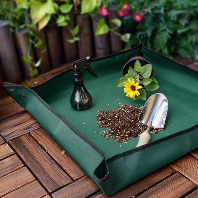 Repotting Mat - Enhance Your Indoor Gardening Experience! Waterproof Oxford Fabric Plant Mat, 29"x 29", for Mess Control and Transplanting. Foldable Portable Gardening Mat and Potting Tray