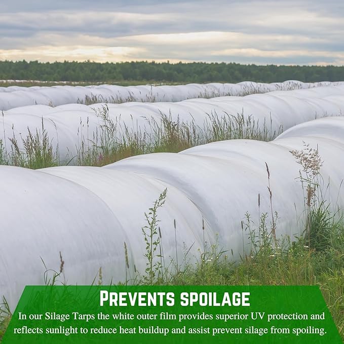 Farm Plastic Supply - Silage Tarp Black/White Plastic Sheeting - 8 Mil - Heavy Duty Polyethylene Plastic Tarp for Silage Cover, Bunker Cover for Farming, Agriculture, Ground Covering (50' x 25')