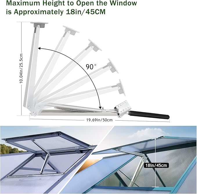 Auto Vent Opener Automatic Greenhouse Window Openers, Solar Powered Auto Hothouse Window Opener Roof Vent Opener Autovent Kit Solar Heat Louvre Thread Opener