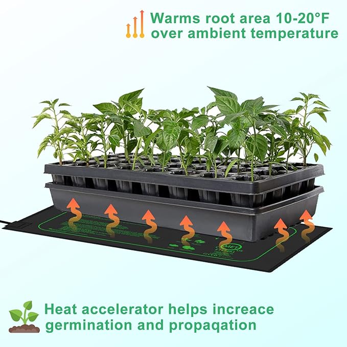 GYTF 21Watts Seedling Heat Mat - MET Standard Warm Hydroponic Heating Pad for Indoor Gardening, Durable Waterproof 10" x 20.75"
