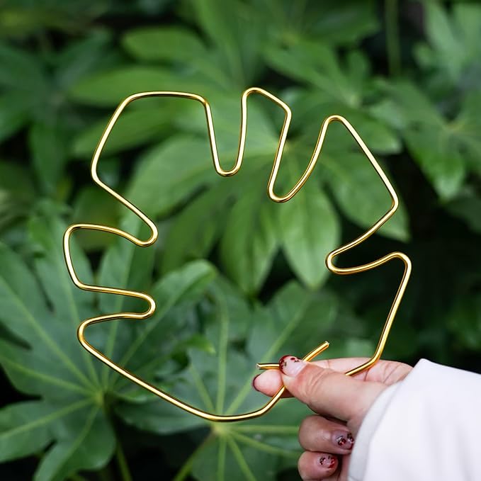 6PCS Monstera Plant Stem Support , Monstera Stabilizer Grapple Holder Unique Design for Turtle Shell Bamboo Clamp Set, Ideal Plant Support Stakes for Thriving Growth Indoor Climbing Plant (Gold)